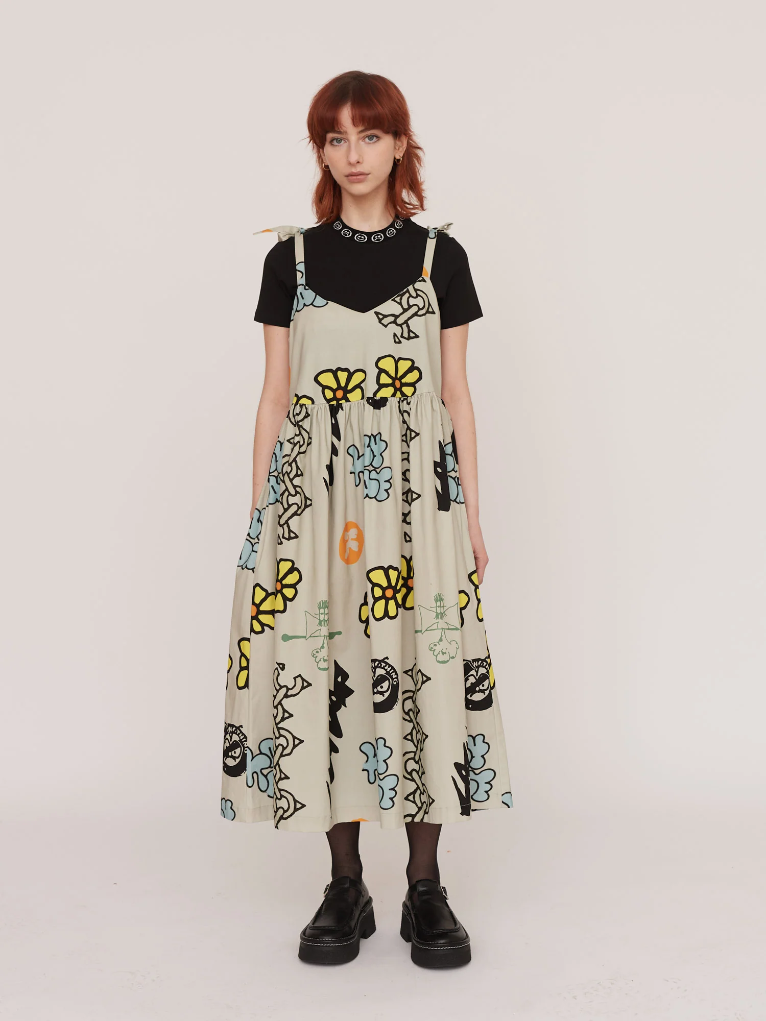 Sketchbook Tie Shoulder Dress