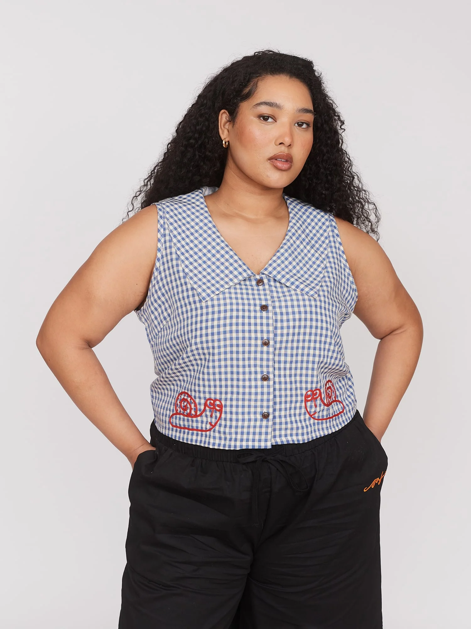 Snails Pace Sleeveless Collard Shirt