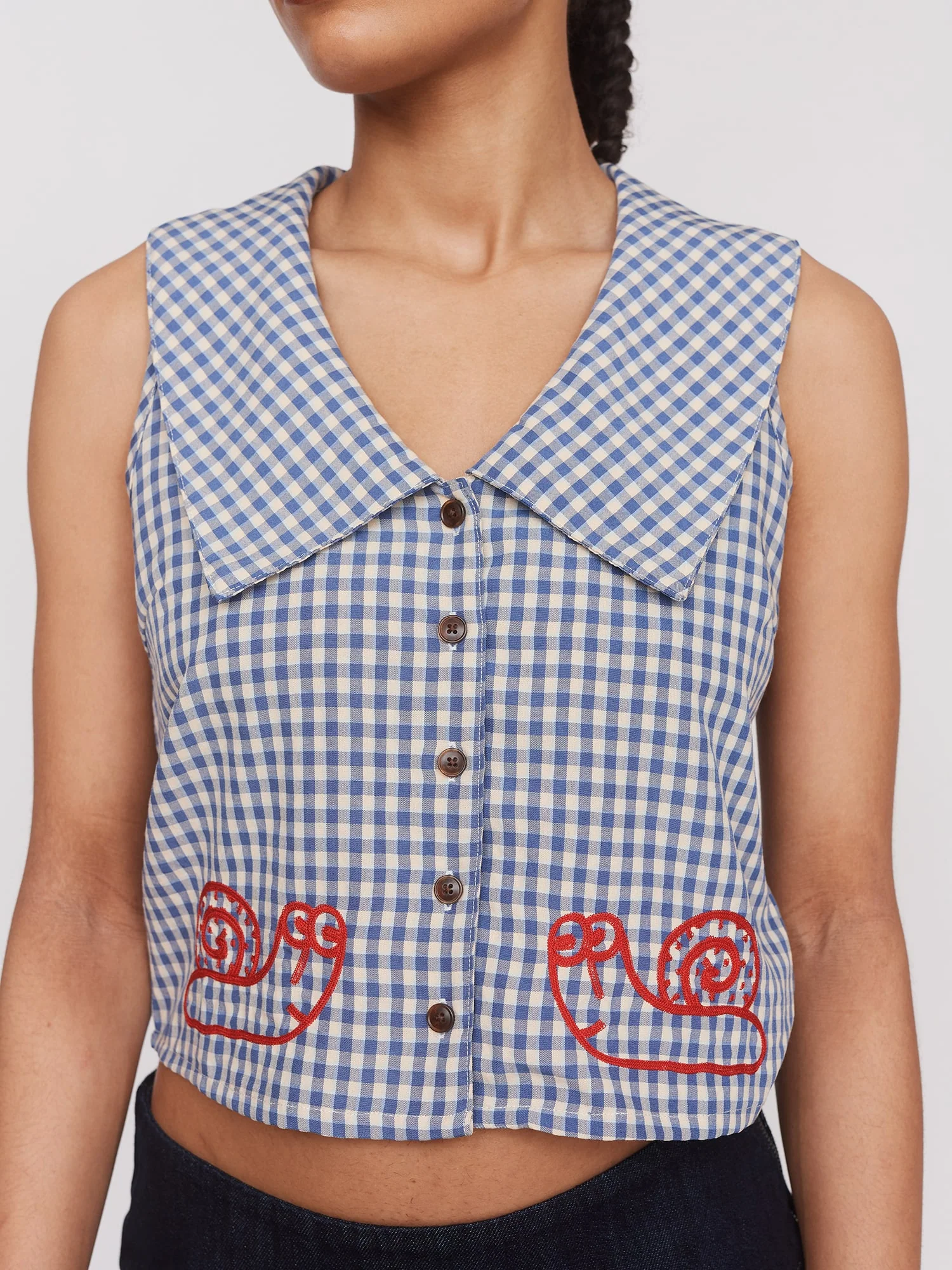 Snails Pace Sleeveless Collard Shirt - Image 3