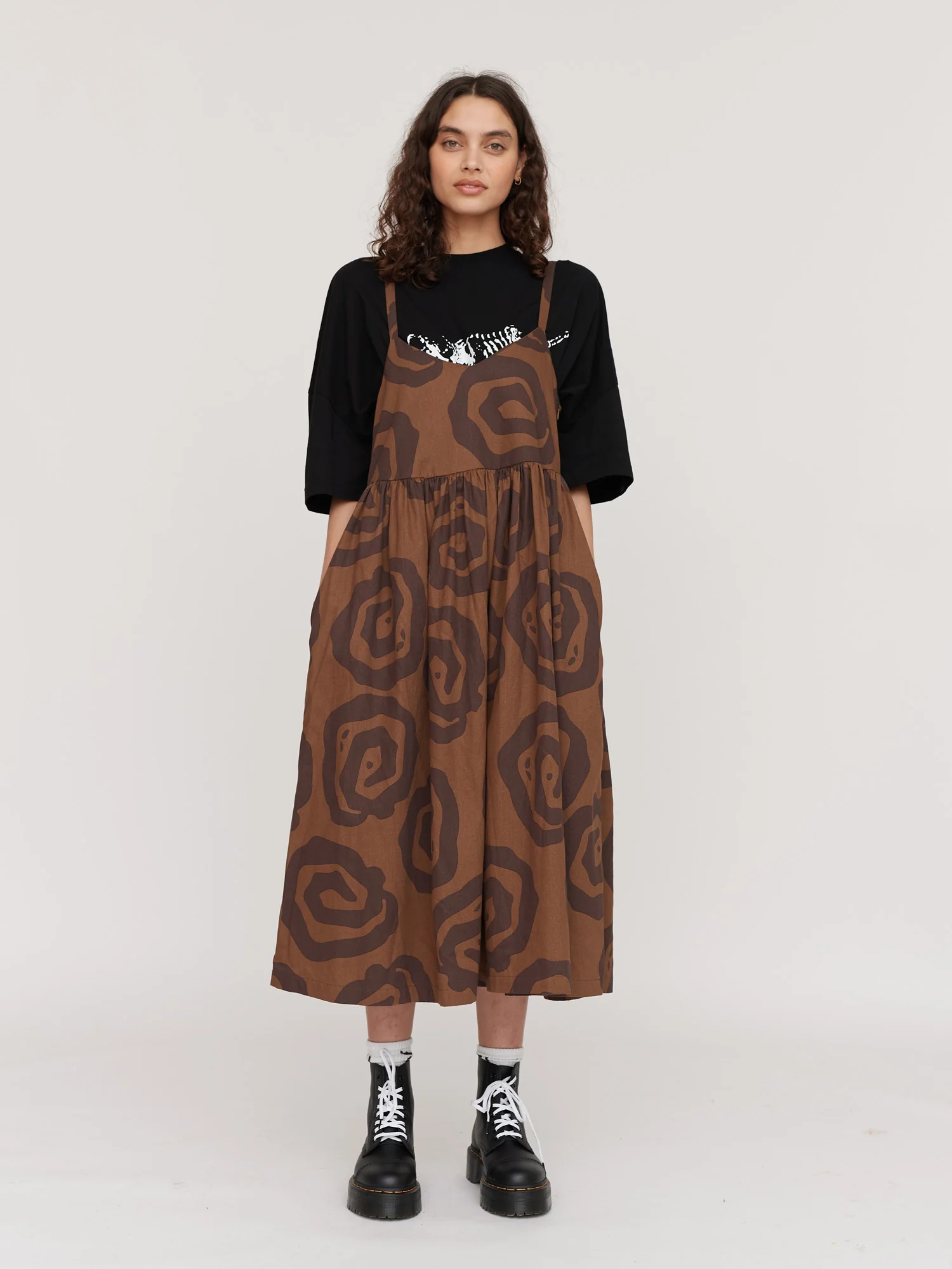 Spiralling Tie Shoulder Dress