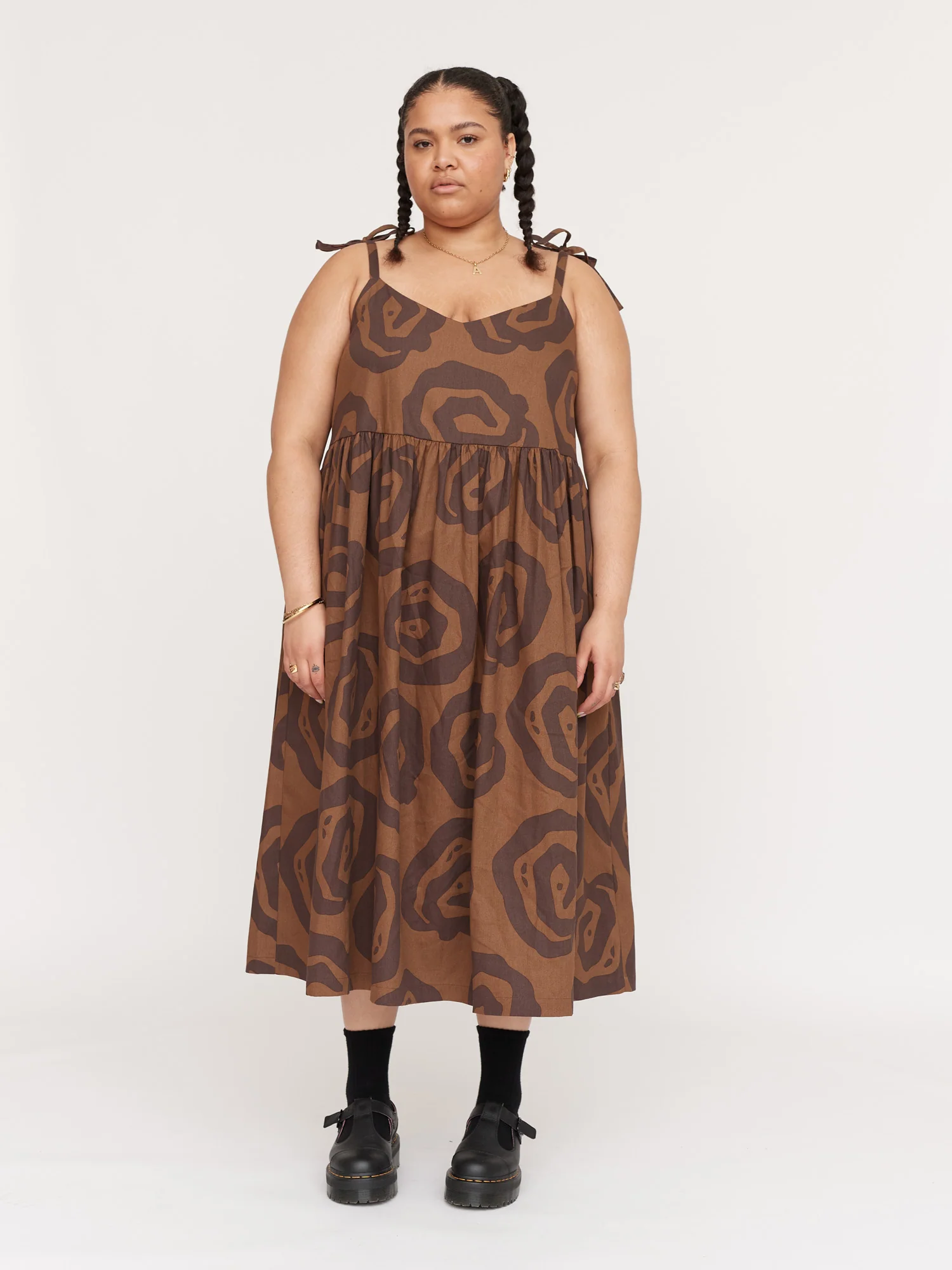 Spiralling Tie Shoulder Dress - Image 2