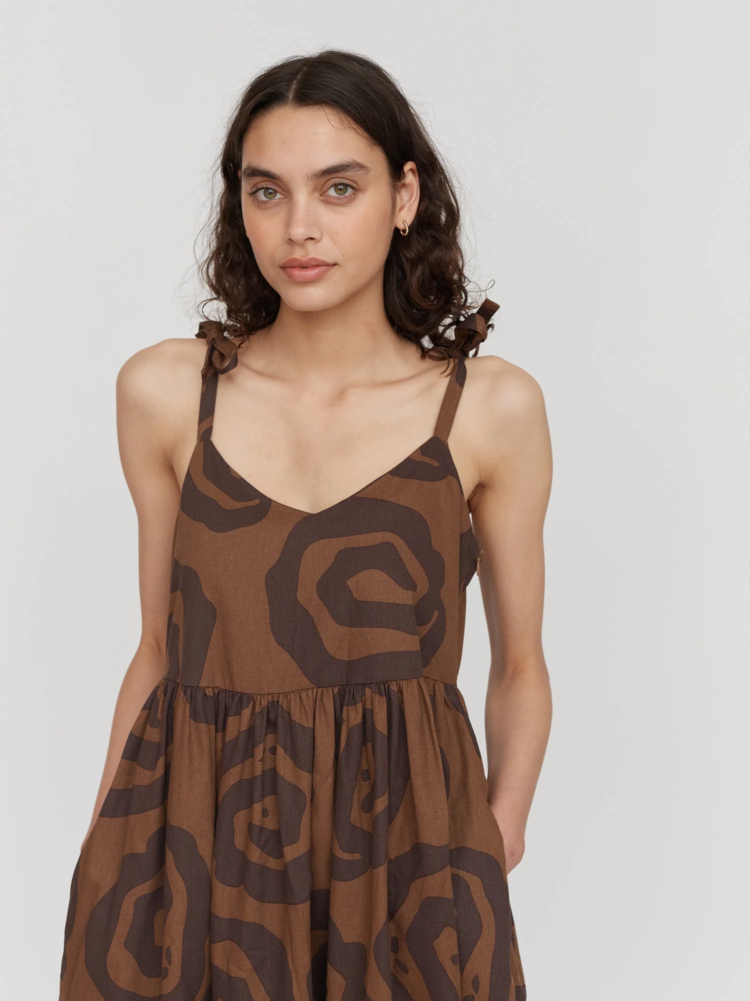 Spiralling Tie Shoulder Dress - Image 3