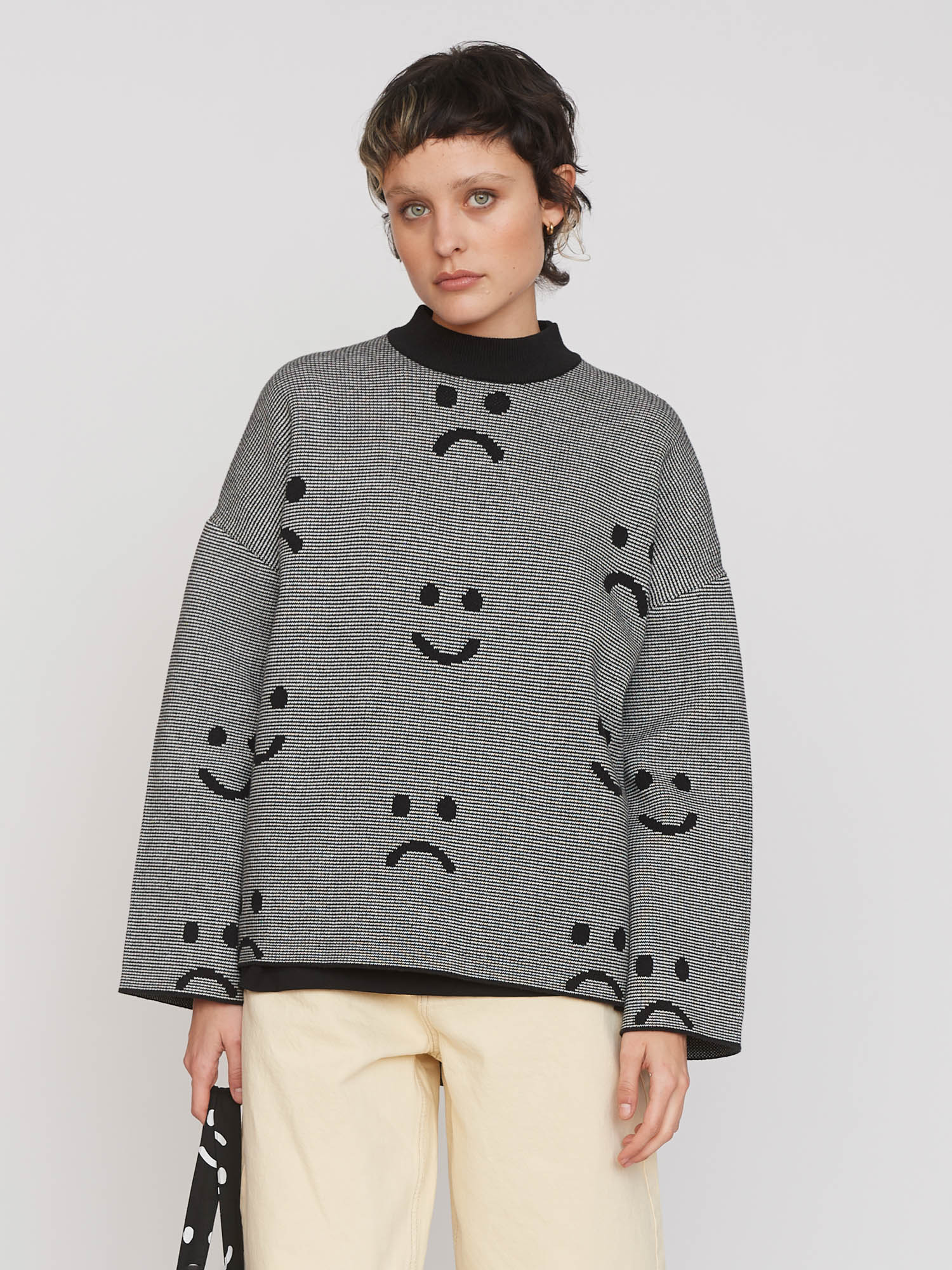 Stripe Chuck On Knitted Jumper