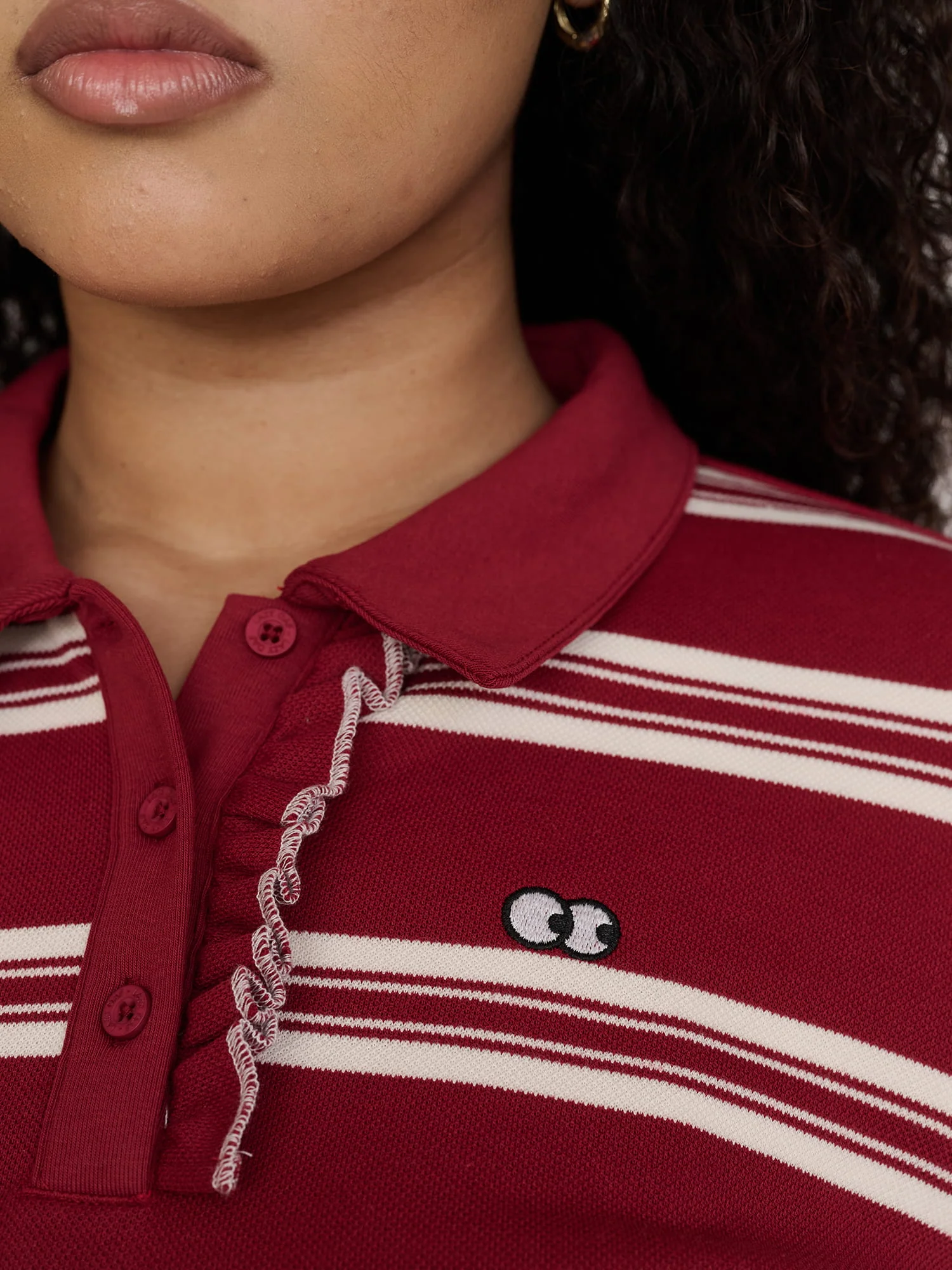 Stripe Rouched Rugby top - Image 3
