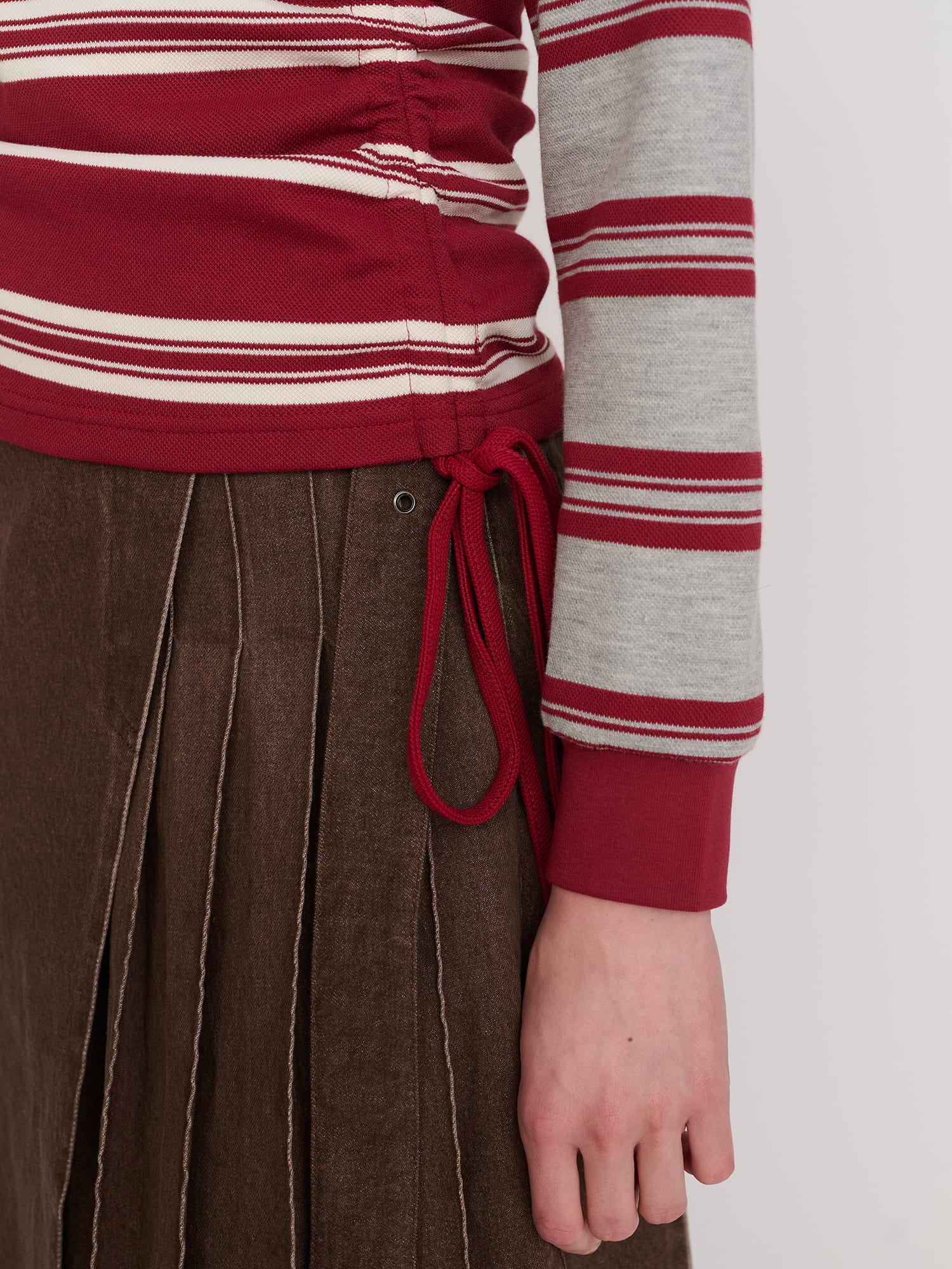Stripe Rouched Rugby top - Image 5