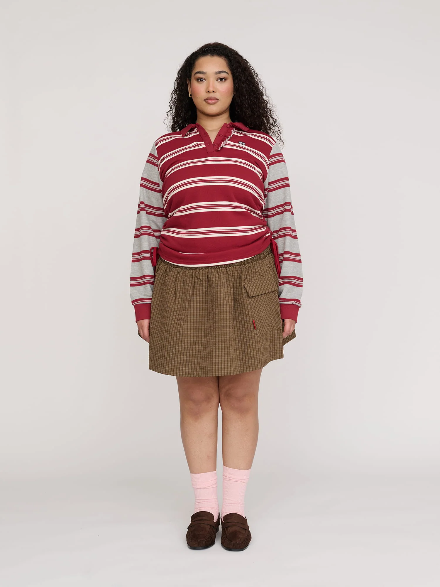 Stripe Rouched Rugby top - Image 6