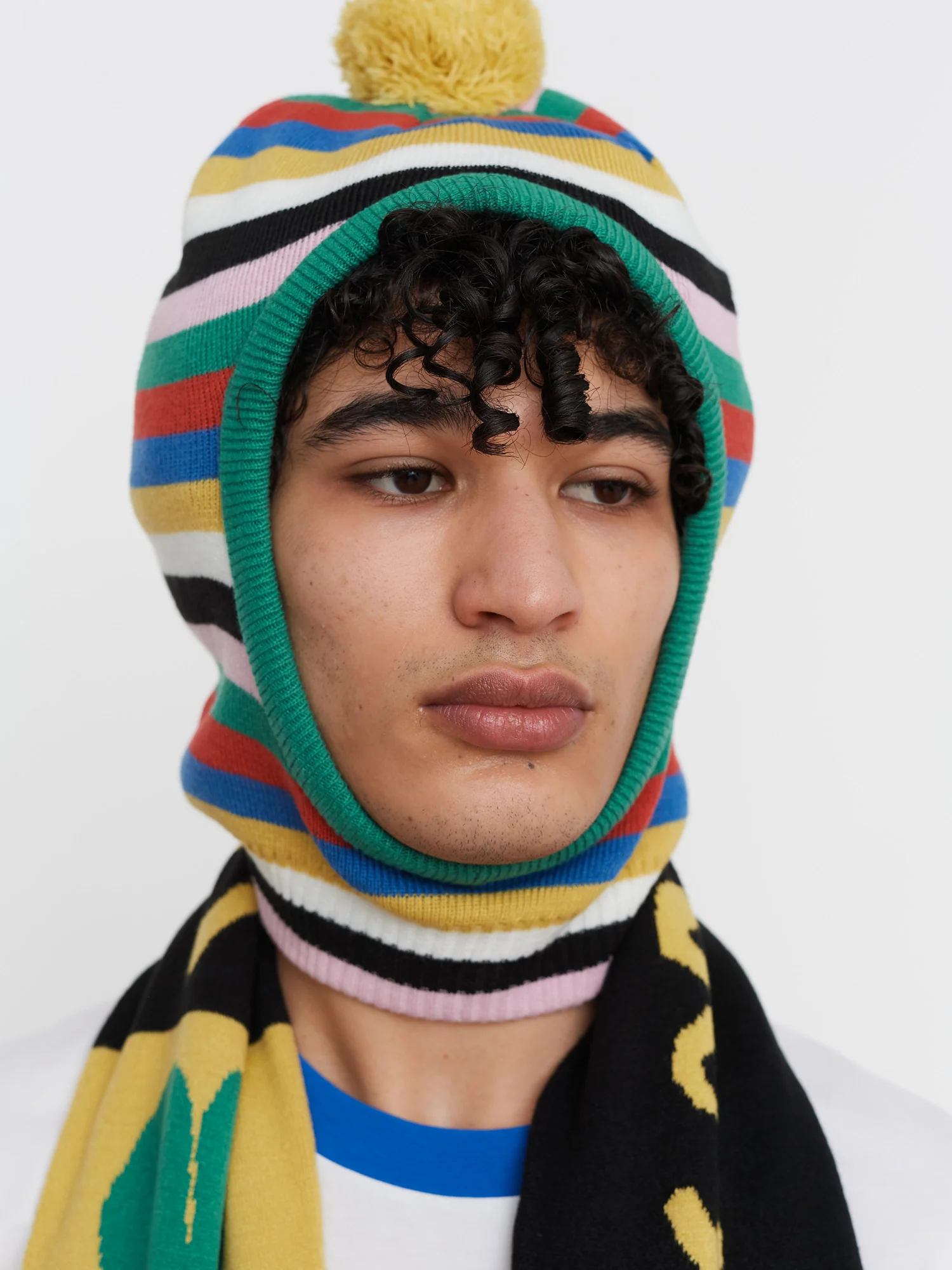 LO X David Méndez Alonso Stripy Bobble Balaclava - Image 4