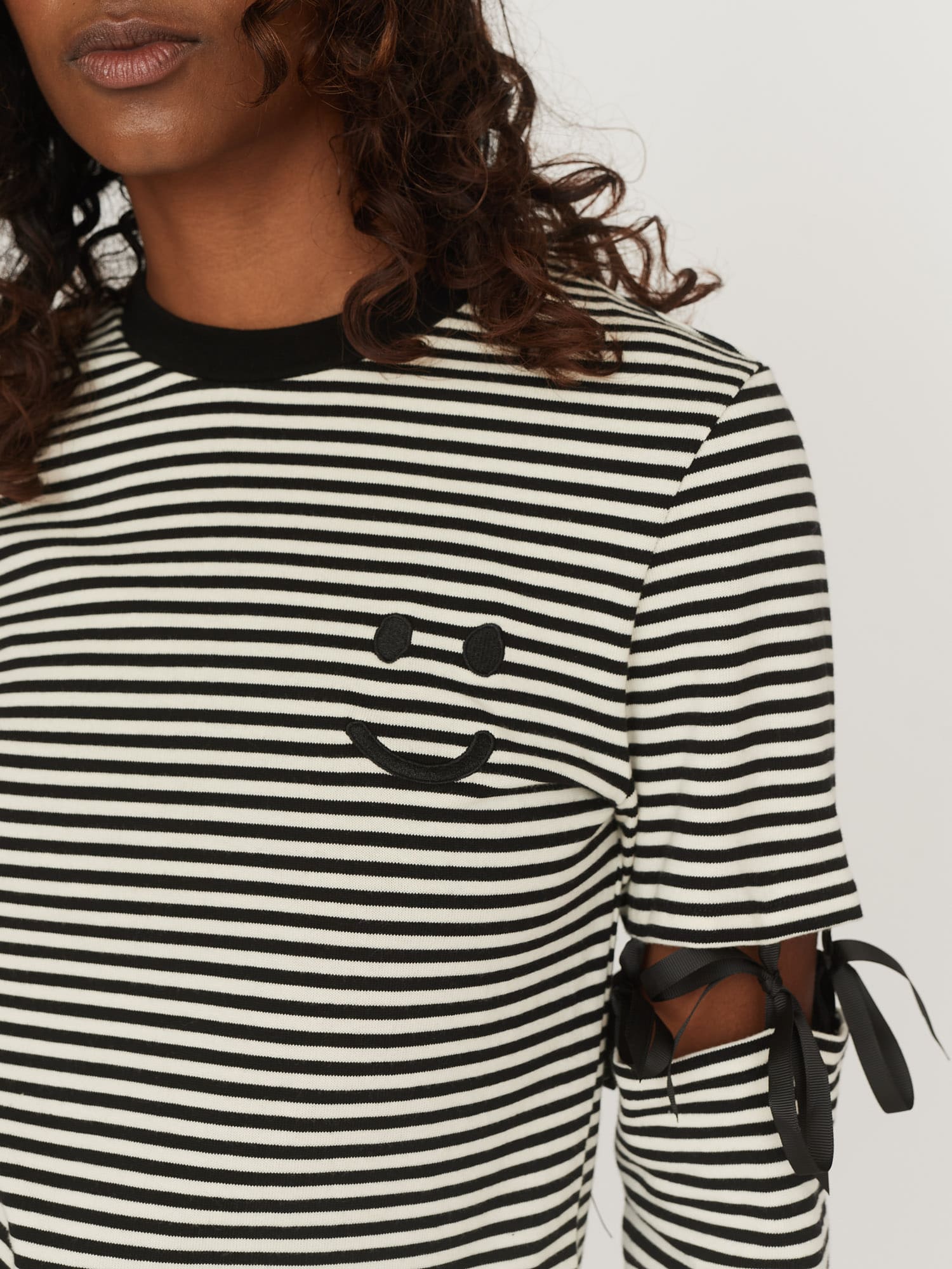 Stripy Tie Sleeve Top - Image 6