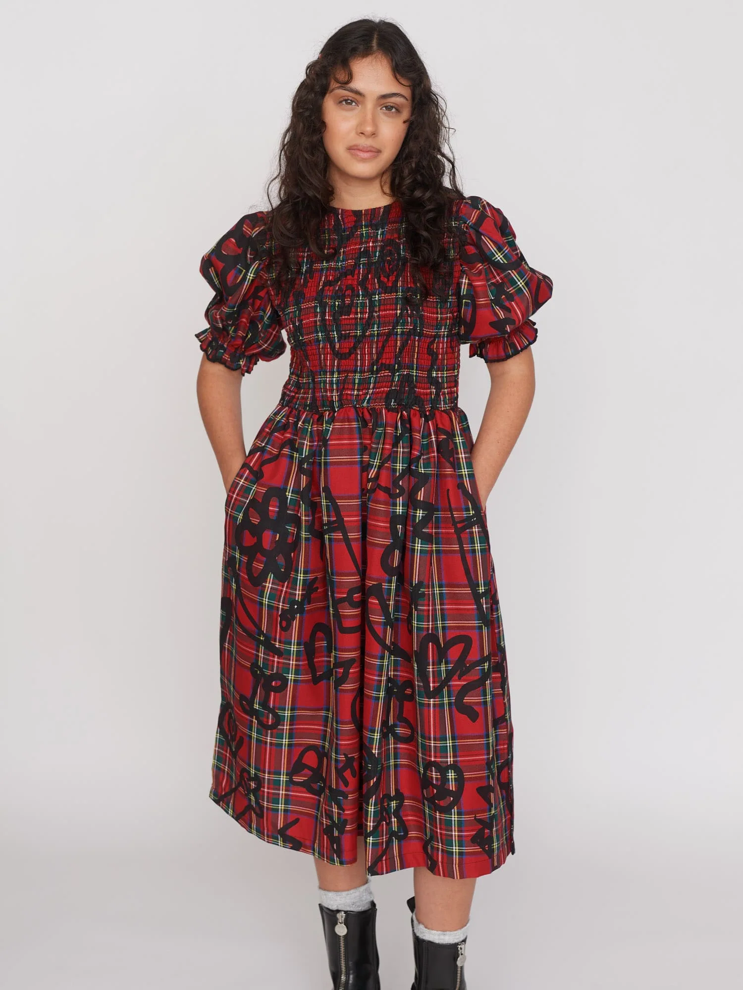 Tartan Scribble Dress - Image 4