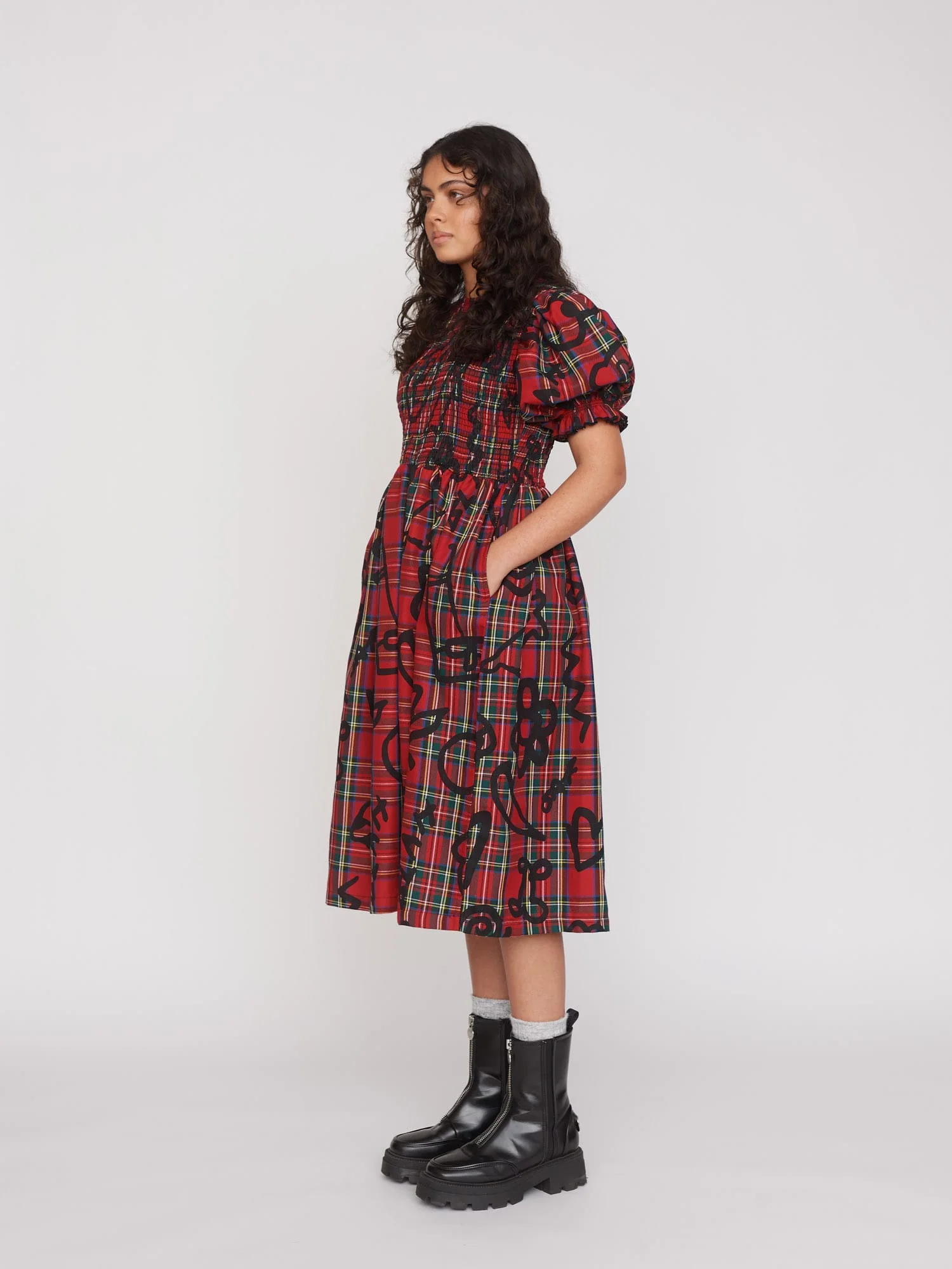 Tartan Scribble Dress - Image 7