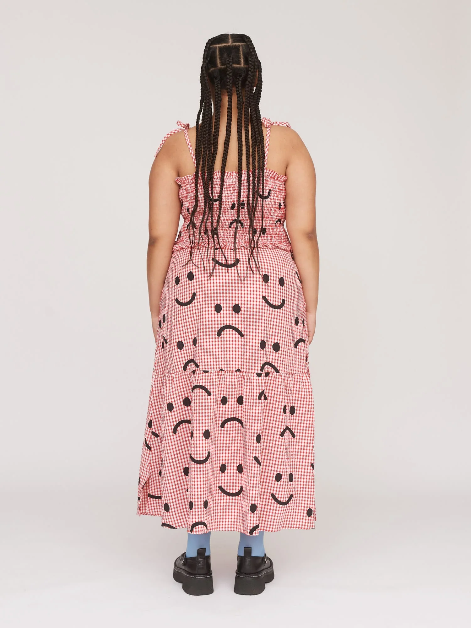 Textured Gingham Happy Sad Dress - Image 6