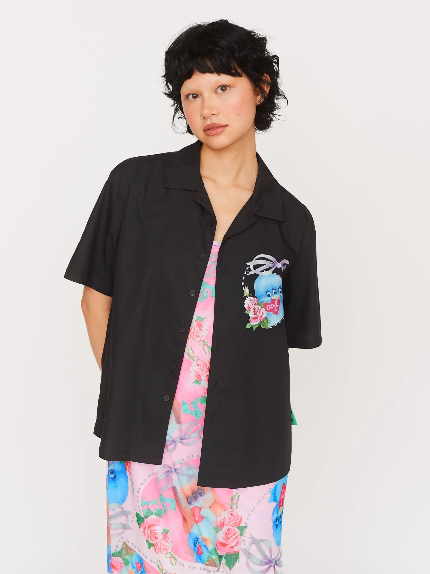 Three Eyed Pup Bowling Shirt