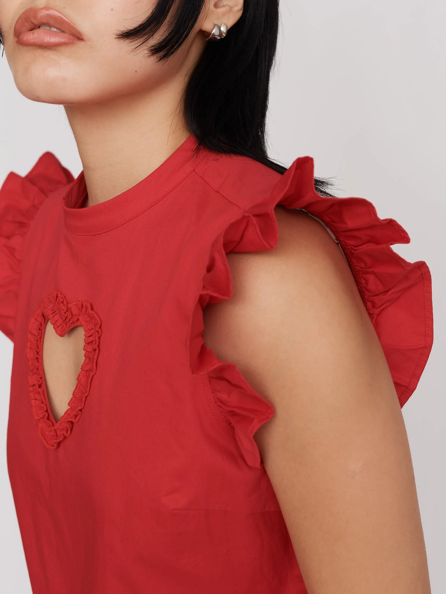 Red Cut Out  Heart Mini Dress - Image 2