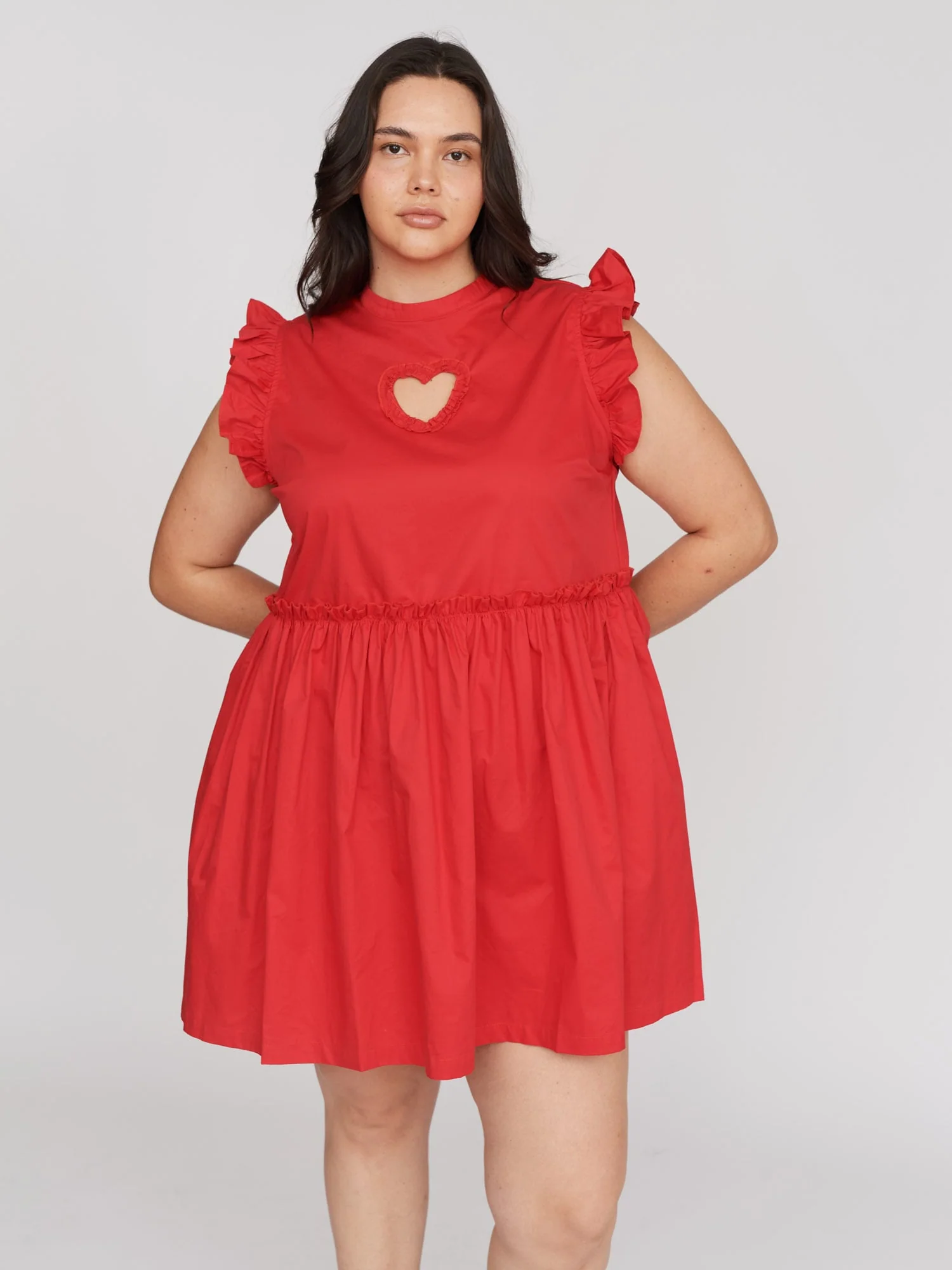 Red Cut Out  Heart Mini Dress - Image 3