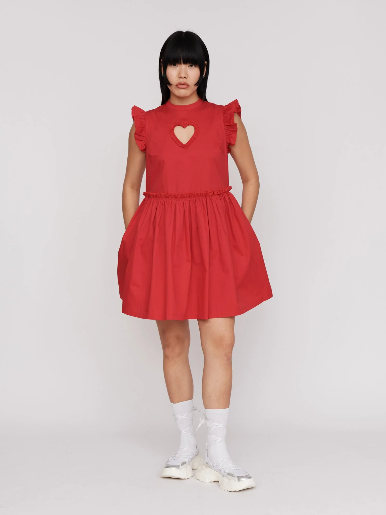 Red Cut Out  Heart Mini Dress - Image 5