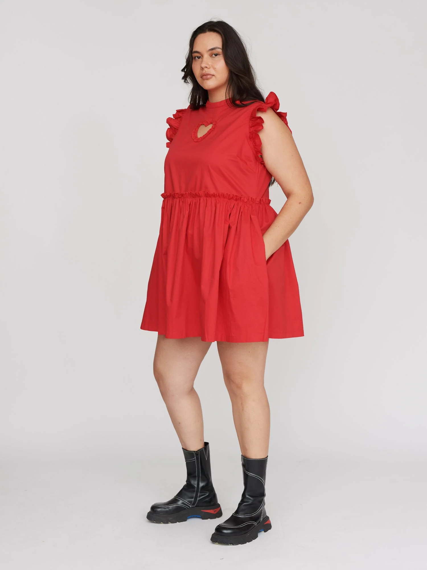 Red Cut Out  Heart Mini Dress - Image 6