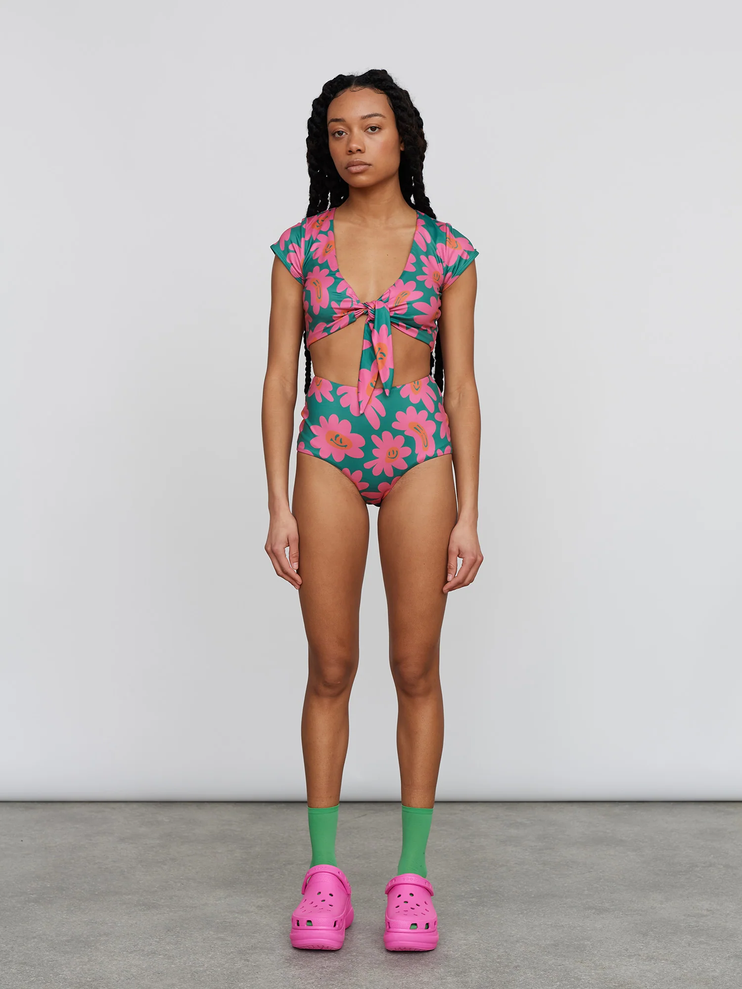 Warped Flower Face Bikini Bottoms